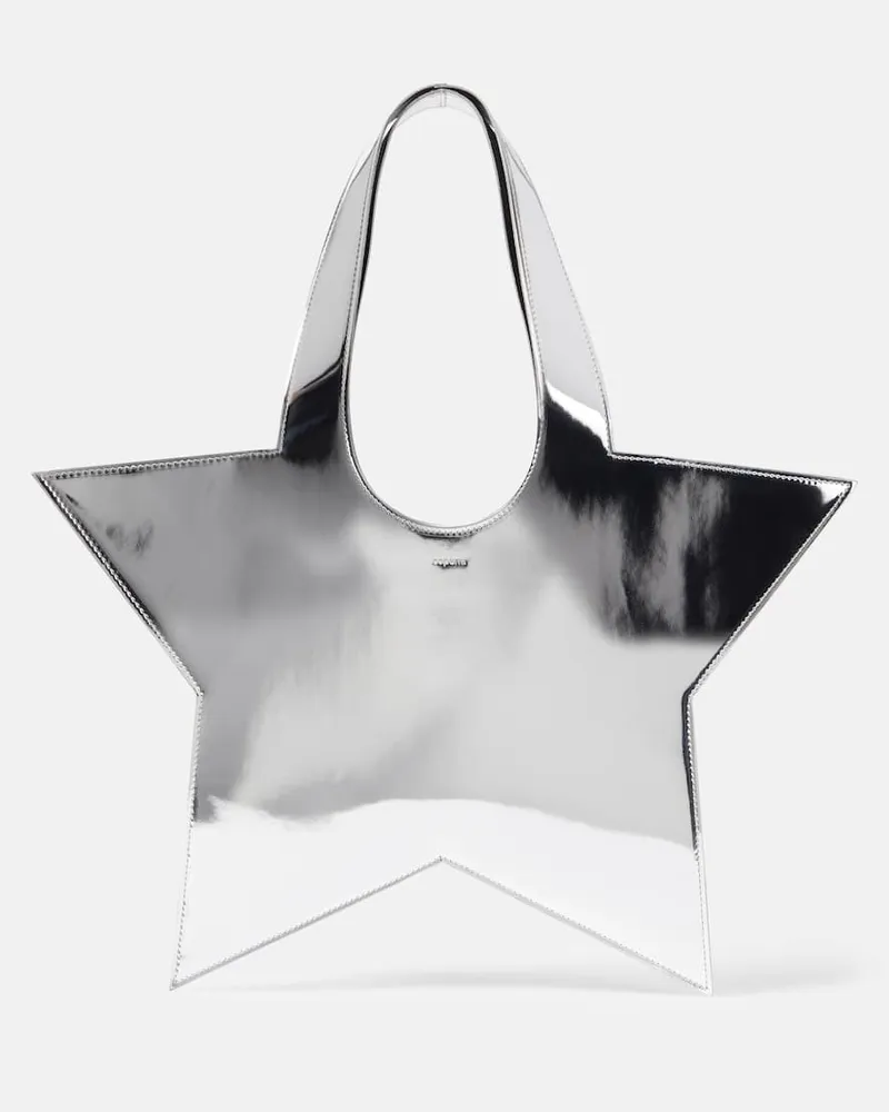COPERNI Schultertasche Star Mini aus Lederimitat Silber