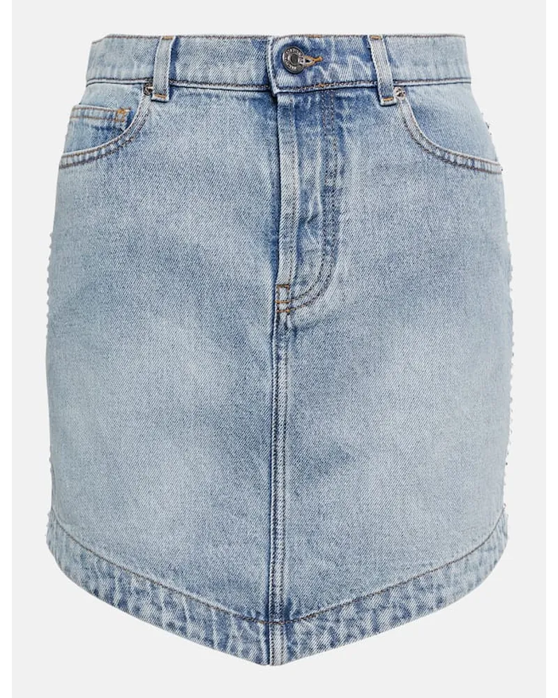 Alexandre Vauthier Verzierter Jeansrock Blau