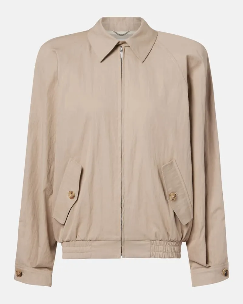 Magda Butrym Bomberjacke aus einem Baumwollgemisch Beige