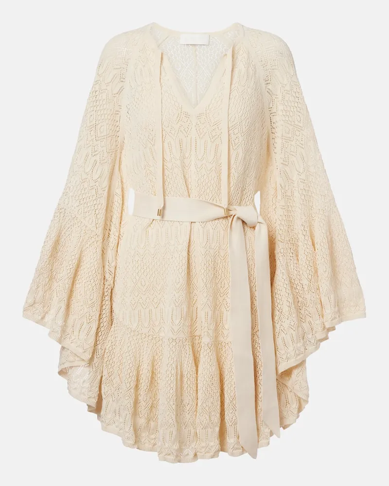 Zimmermann Minikleid Coco aus Spitze Neutral