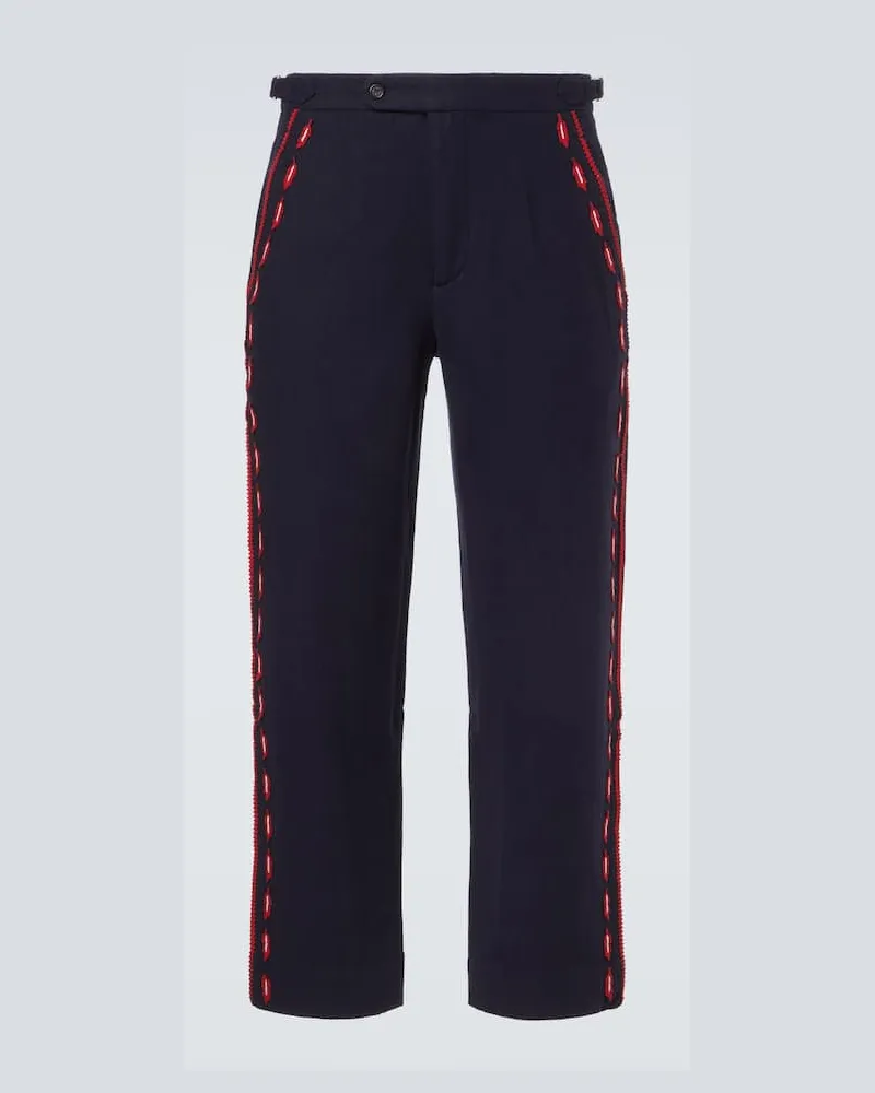 BODE Gerade Hose Carroll aus Wolle Blau