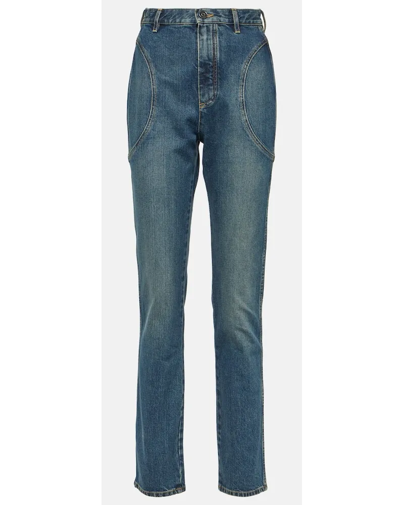 Alaïa Alaïa High-Rise Slim Jeans Blau