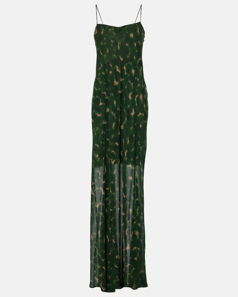 Dries van Noten Robe aus Seide Grün