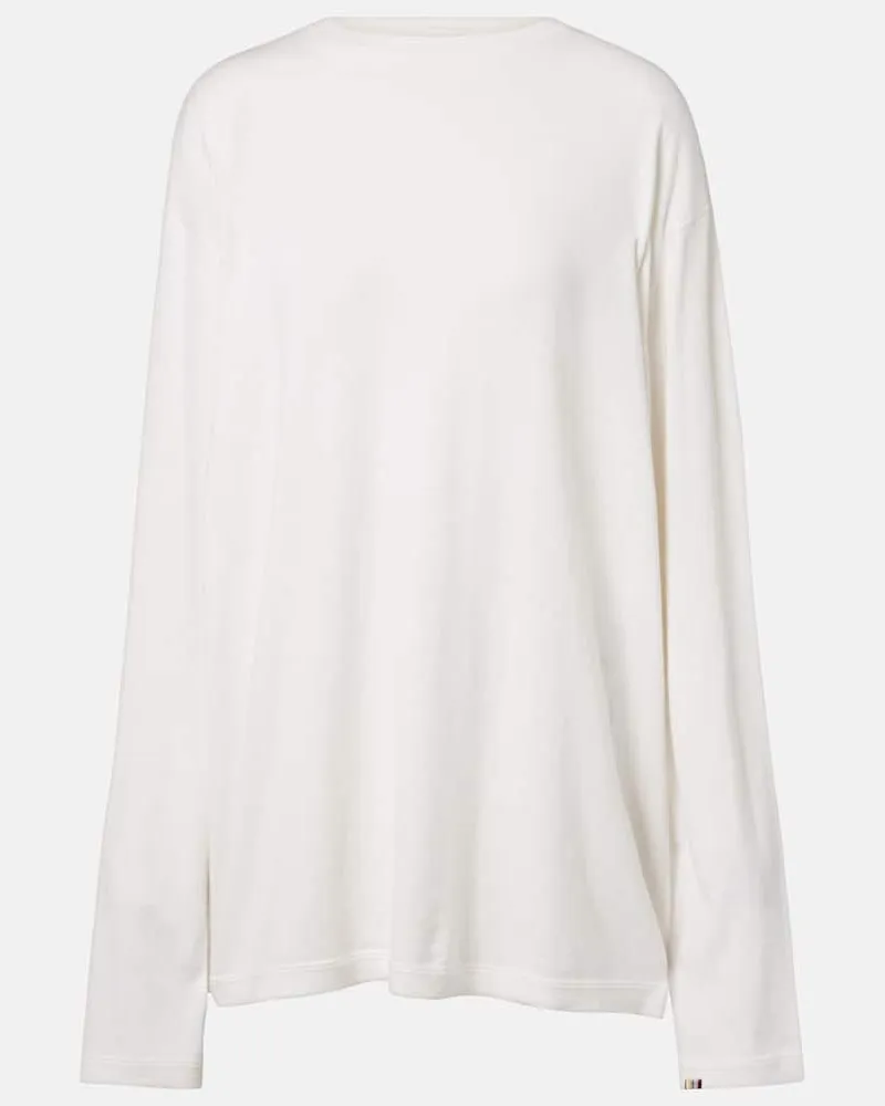 extreme cashmere Pullover N°452 Rock aus Baumwolle und Kaschmir Weiß