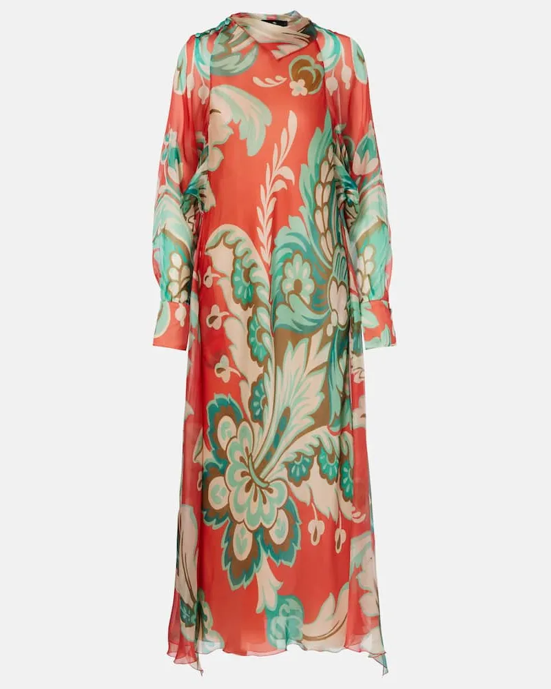 Etro Bedrucktes Maxikleid aus Seide Multicolor