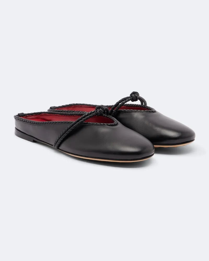 Bottega Veneta Mules Lucia aus Leder Schwarz