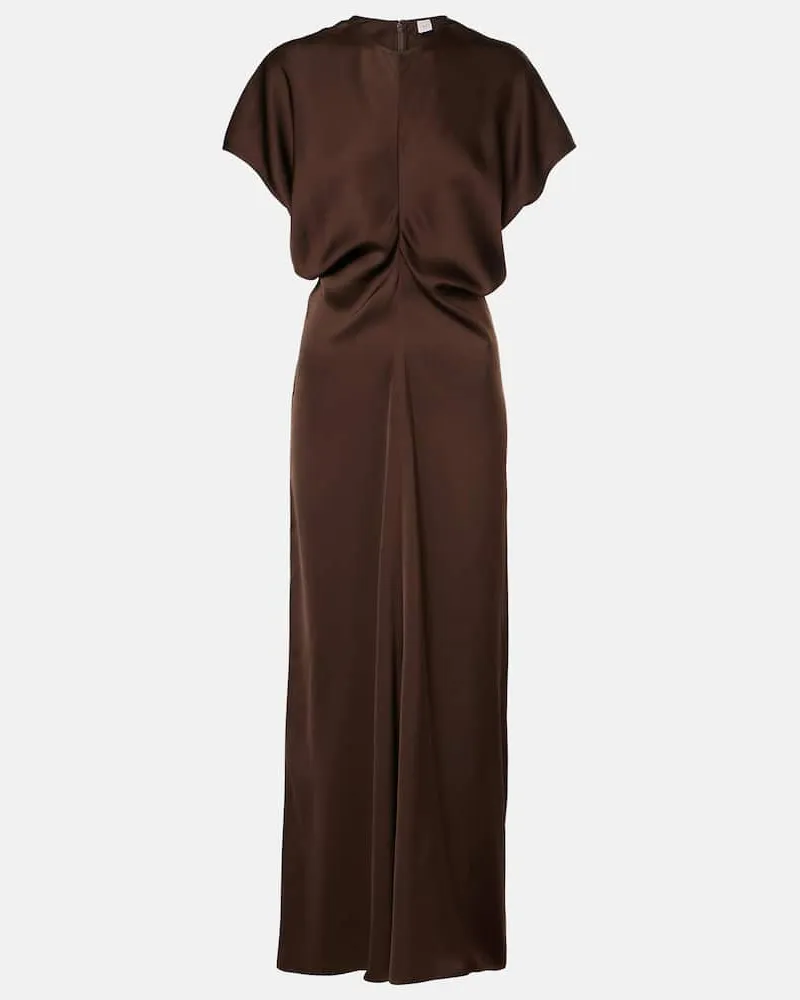 Totême Maxikleid aus Satin Braun