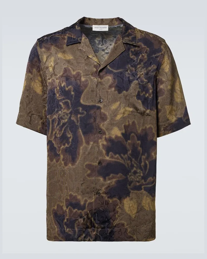 Dries van Noten Bedrucktes Hemd Braun