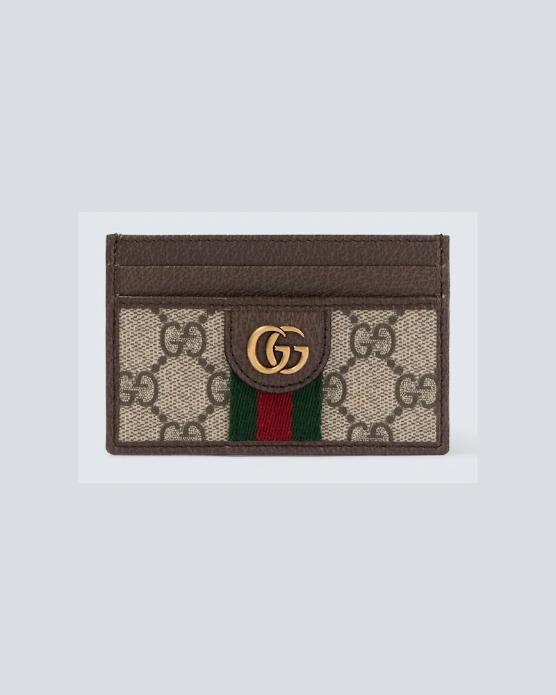 Gucci Kartenetui Ophidia mit Leder Braun