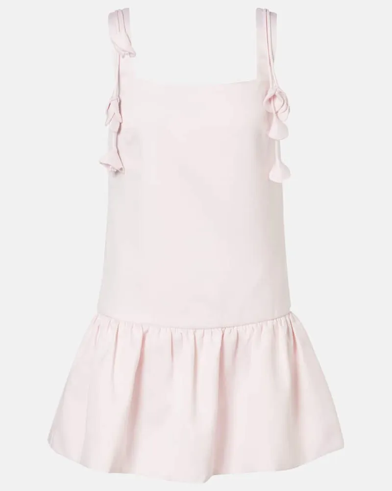 Self-Portrait Minikleid aus Taft Rosa