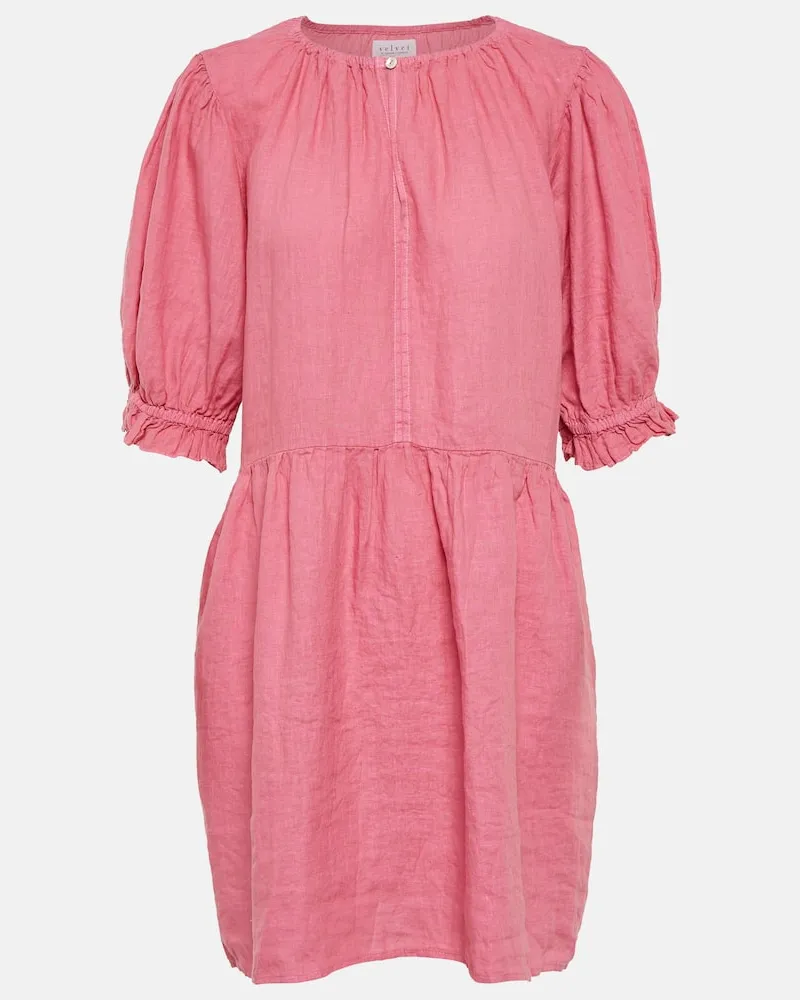 Velvet Minikleid Kailani aus Leinen Rosa