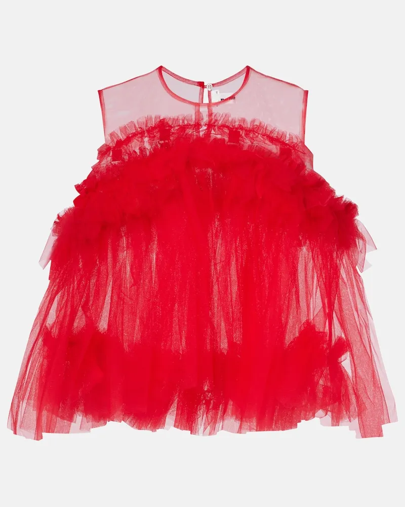 Noir Kei Ninomiya Top aus Tüll Rot