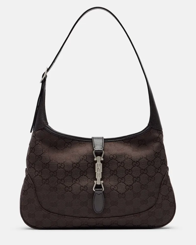 Gucci Schultertasche Gucci Jackie 1961 Medium aus Canvas Braun