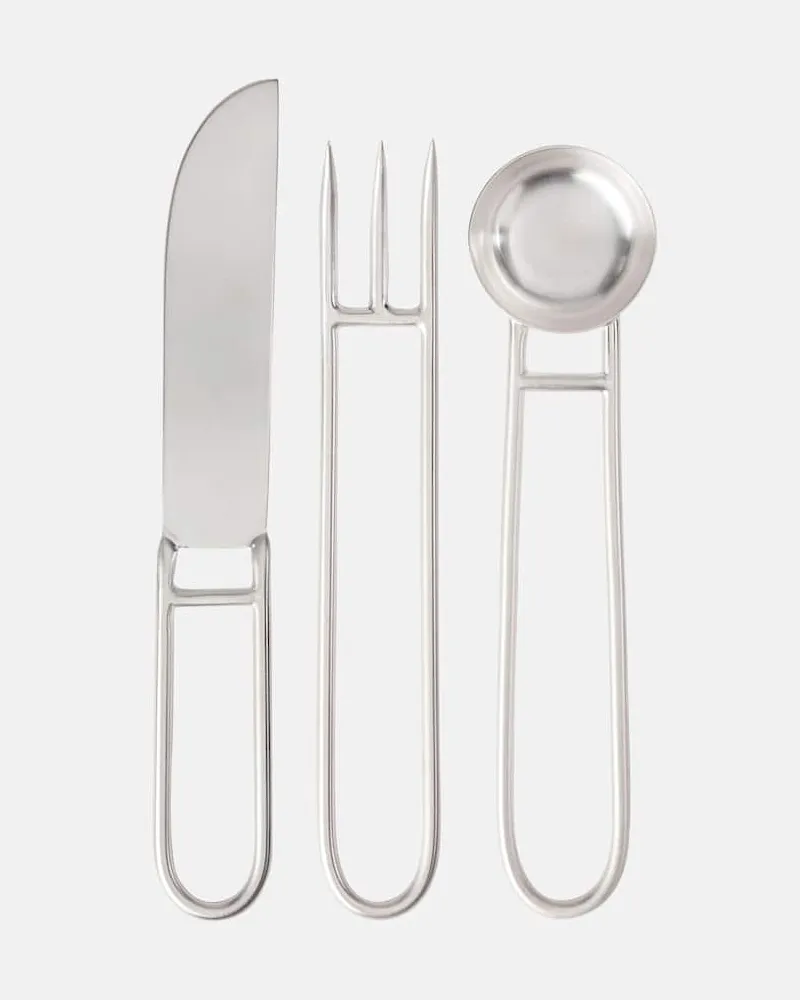 Natalia Criado Besteckset Artefacto, 3-teilig Silber