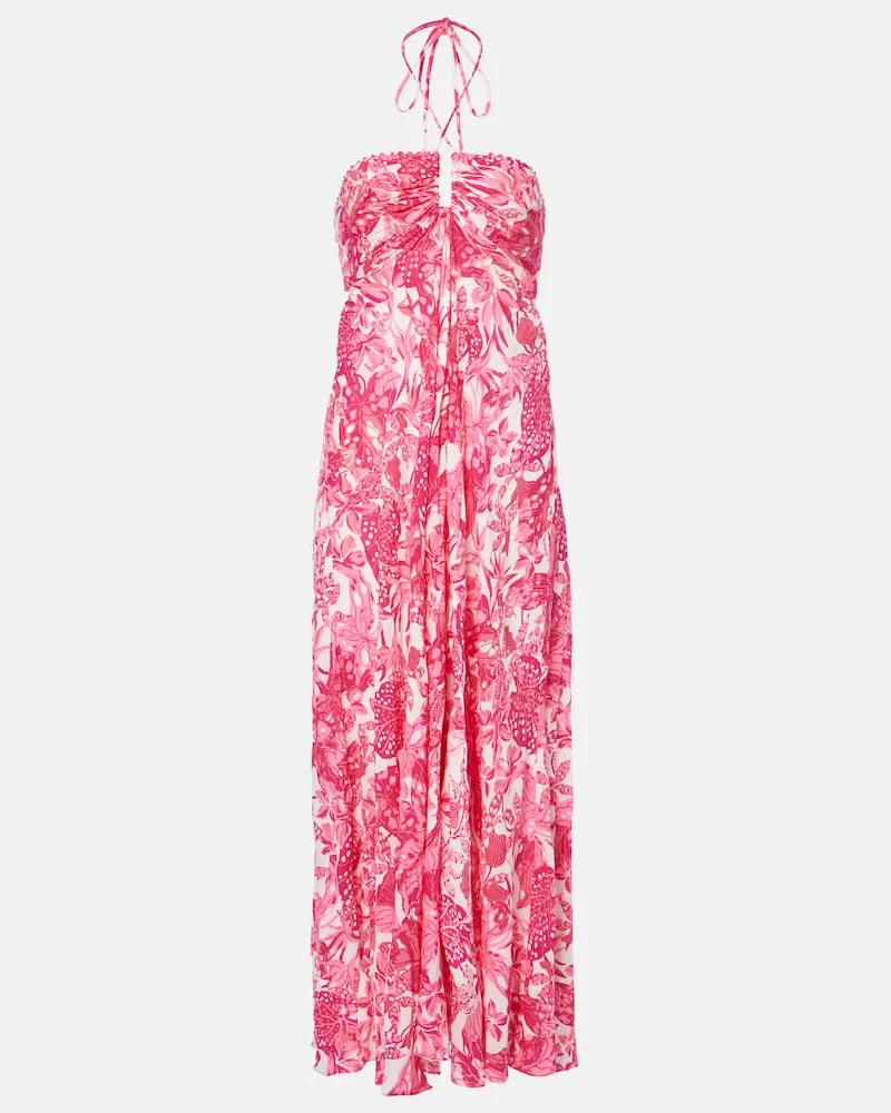 Poupette St Barth Bedrucktes Maxikleid Carla Pink