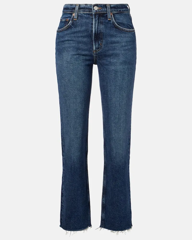 AGOLDE Mid-Rise Straight Jeans Valen Blau