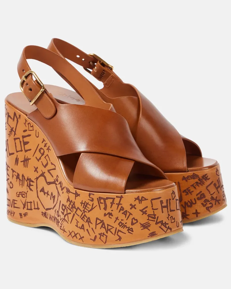 Chloé Chloé Wedge-Sandalen Maxime aus Leder Braun
