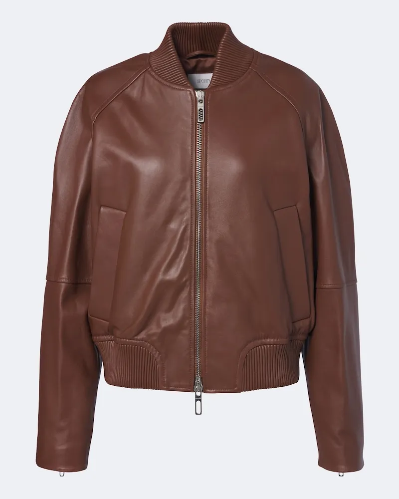 SPORTMAX Bomberjacke aus Leder Braun