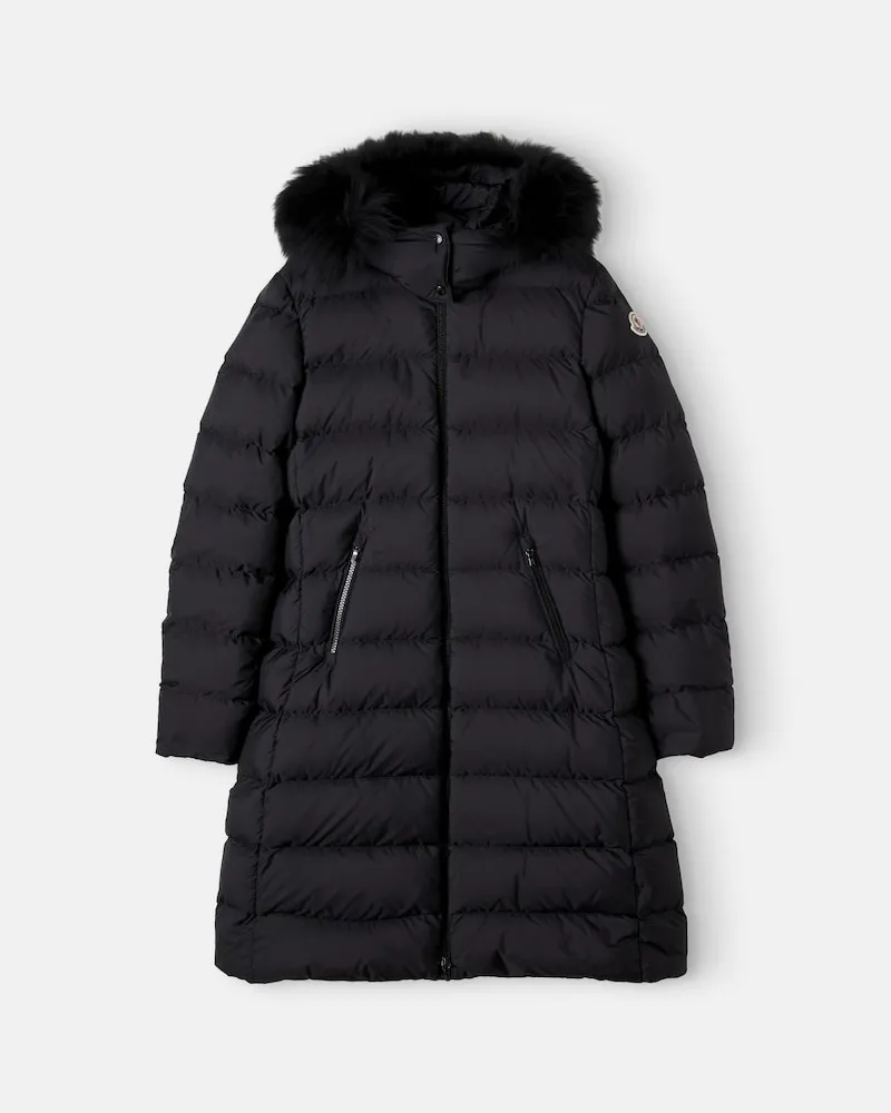 Moncler Daunenmantel Abelle mit Lammfell Schwarz