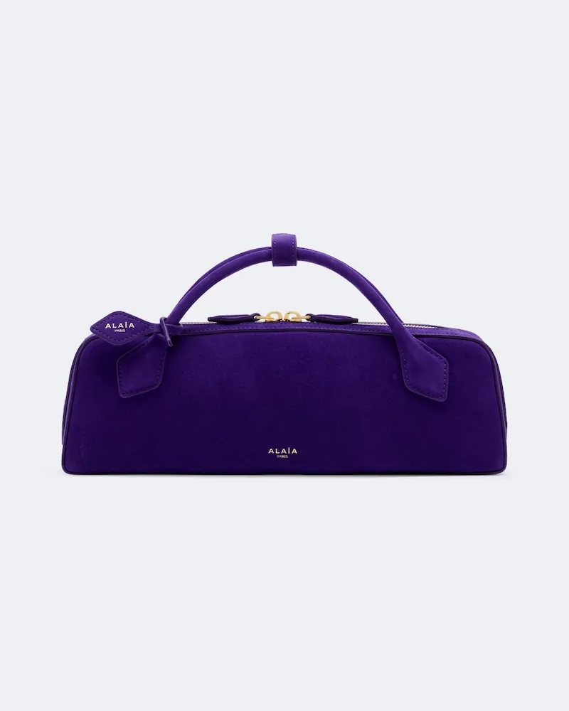 Alaïa Alaïa Clutch Le Teckel Small aus Veloursleder Violett