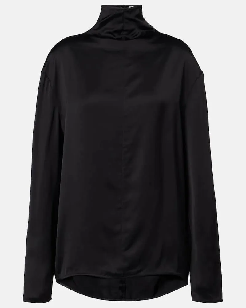 Totême Top aus Satin Schwarz