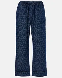 Valentino Garavani Cropped Jeans Toile Iconographe Blau