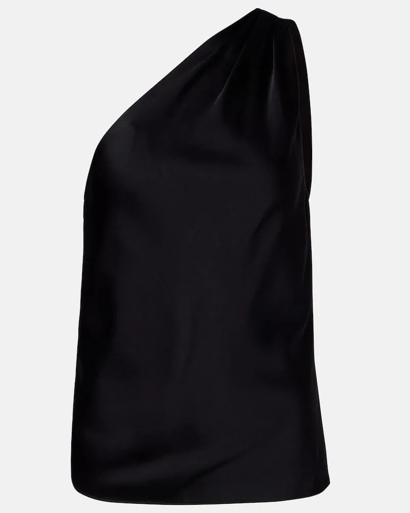 Tom Ford One-Shoulder-Top aus Satin Schwarz