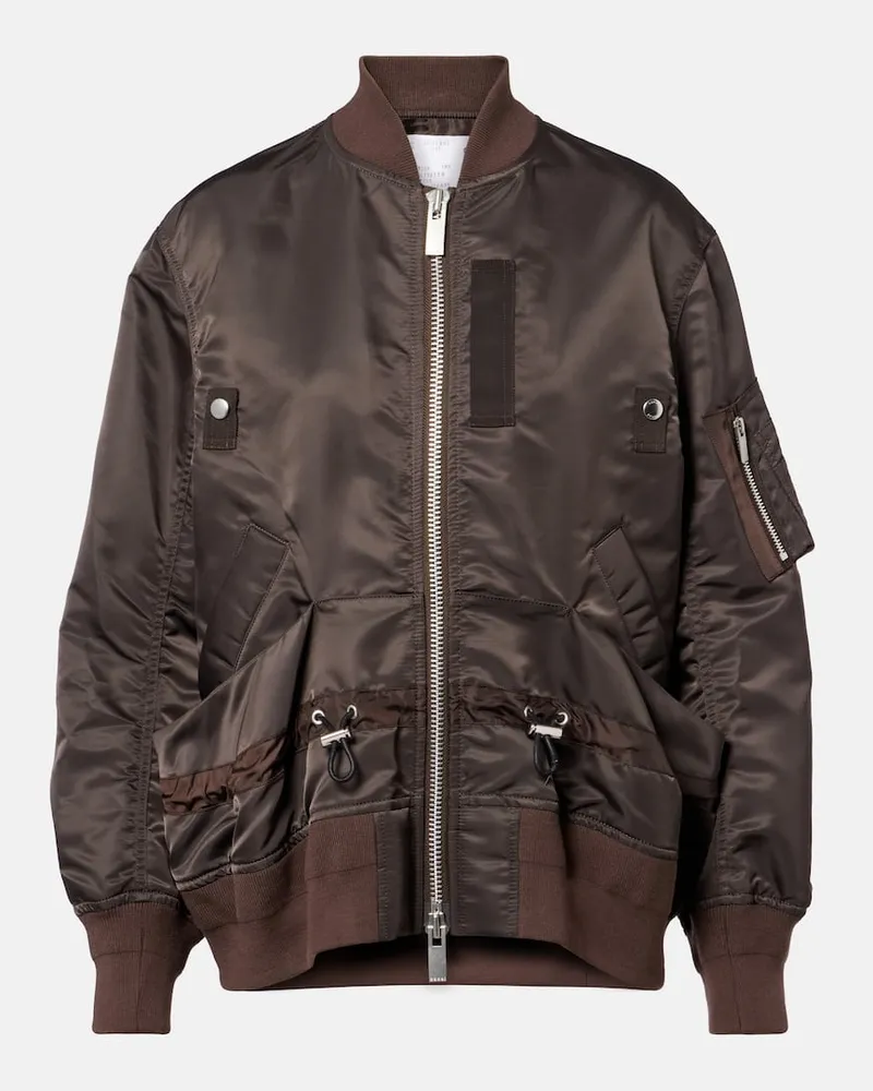 Sacai Bomberjacke aus Twill Braun