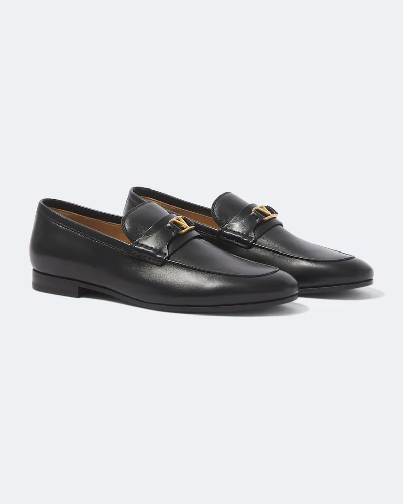 Valentino Garavani Loafers VLogo Signature aus Leder Schwarz