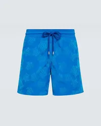 Vilebrequin Bedruckte Badeshorts Moorea Blau