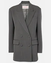 Valentino Garavani Blazer aus Woll-Gabardine Grau