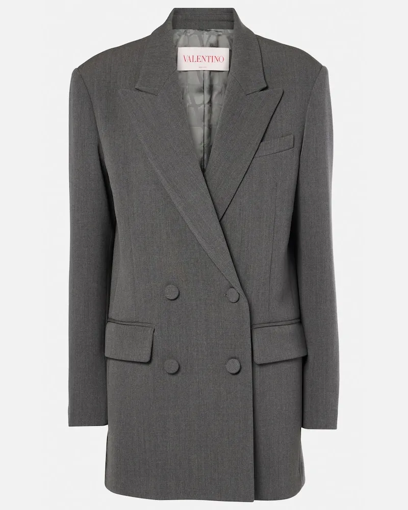 Valentino Garavani Blazer aus Woll-Gabardine Grau