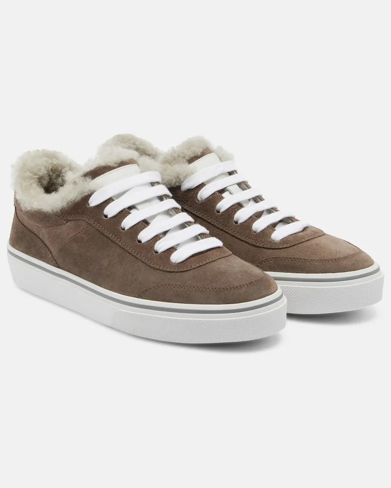 Brunello Cucinelli Sneakers Monili aus Veloursleder Braun