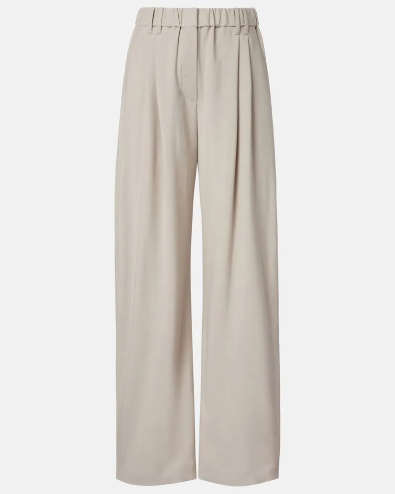 Brunello Cucinelli Weite Hose Monili aus einem Wollgemisch Grau