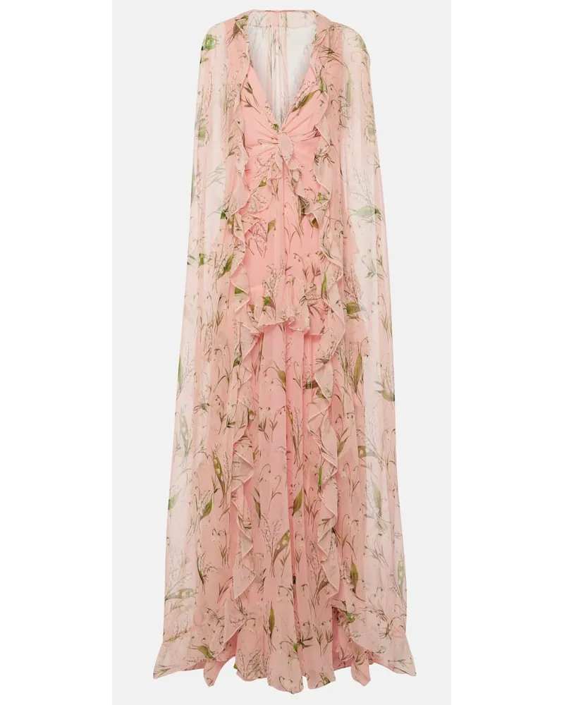 Carolina Herrera New York Robe aus Seide Pink