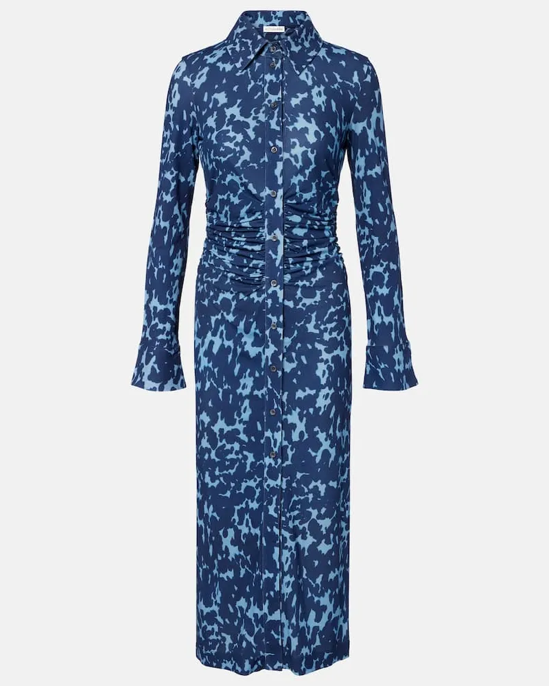 Altuzarra Bedrucktes Hemdblusenkleid Claudia aus Jersey Blau