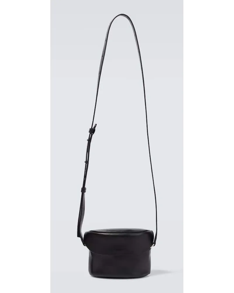 Jil Sander Messenger Bag aus Leder Schwarz