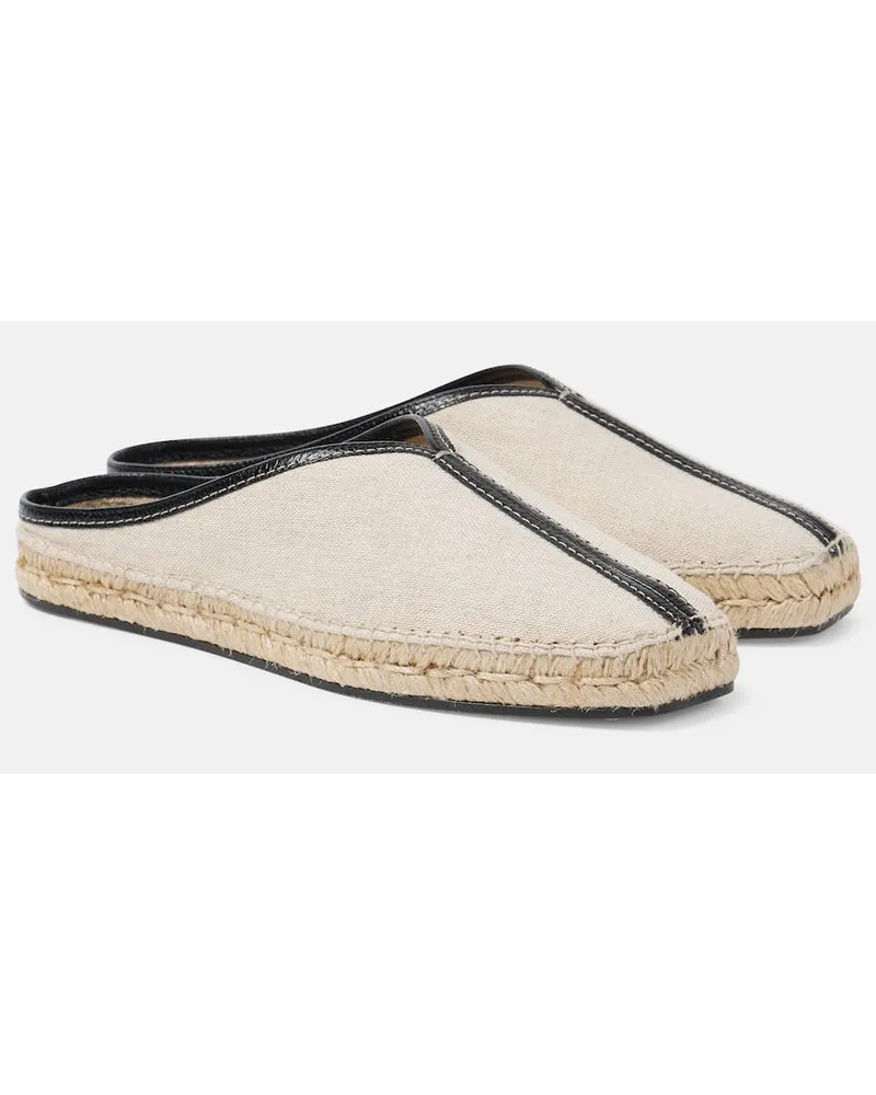 Totême Espadrilles The Espadrille mit Leder Weiss