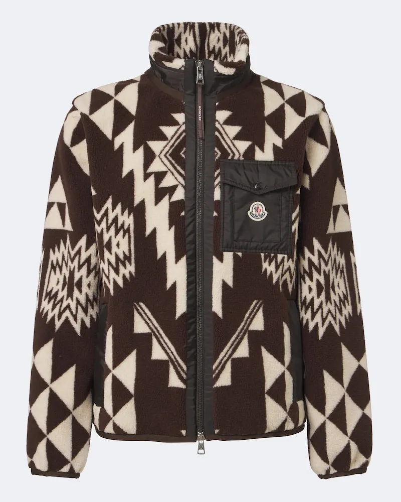 Moncler Jacke aus Fleece Braun
