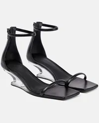 Rick Owens Wedge-Sandalen aus Leder Schwarz