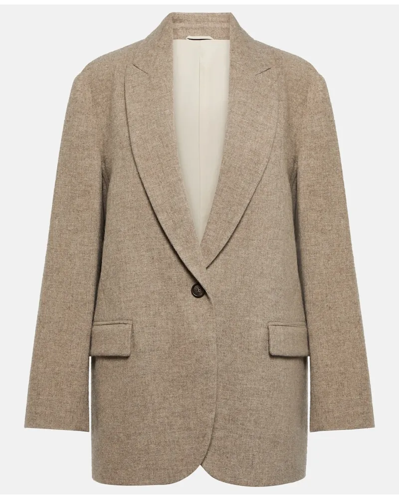 Brunello Cucinelli Blazer aus Wolle Grau