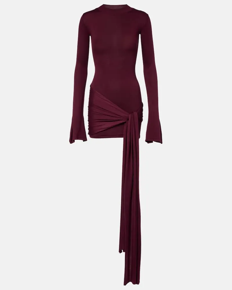 Aya Muse Minikleid aus Jersey Burgunderrot