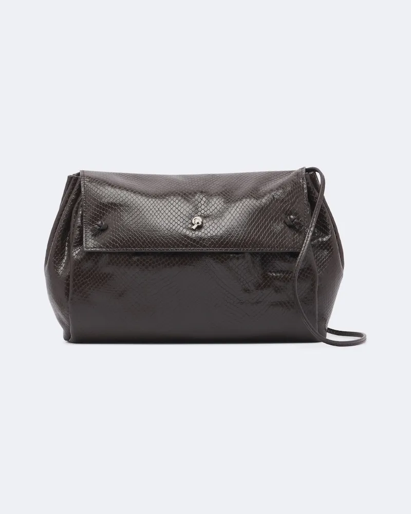 STAUD Clutch Cy aus Leder Braun