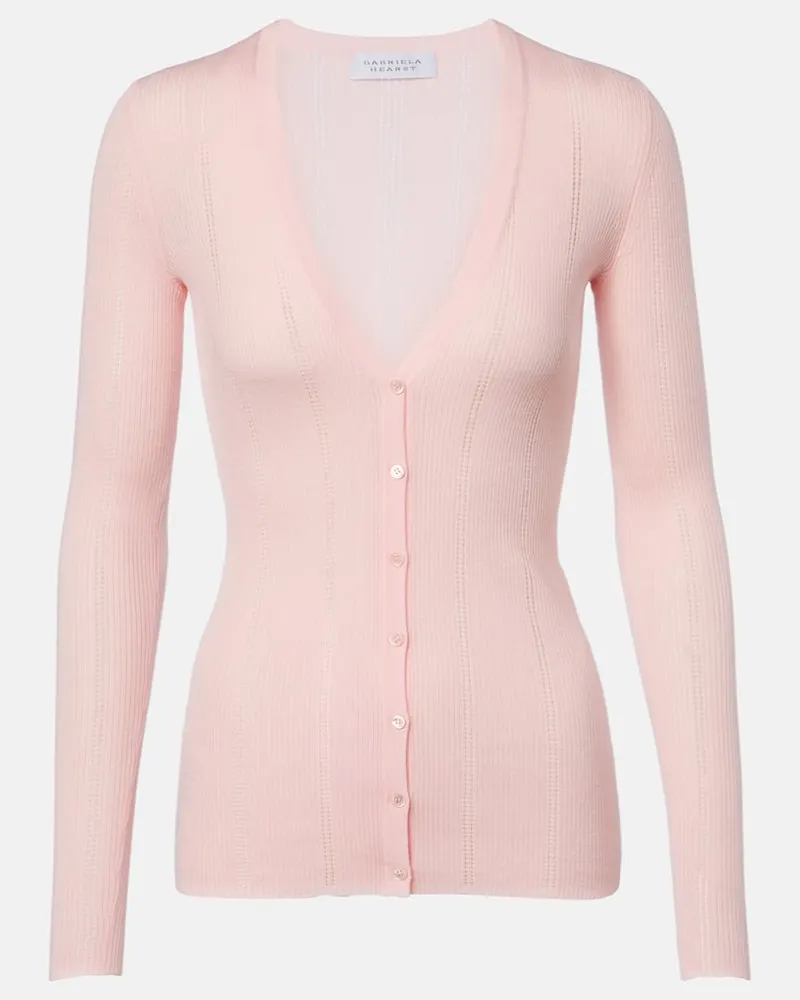 Gabriela Hearst Cardigan Lillian aus Wolle Rosa