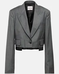 Miu Miu Cropped-Blazer aus Schurwolle Grau