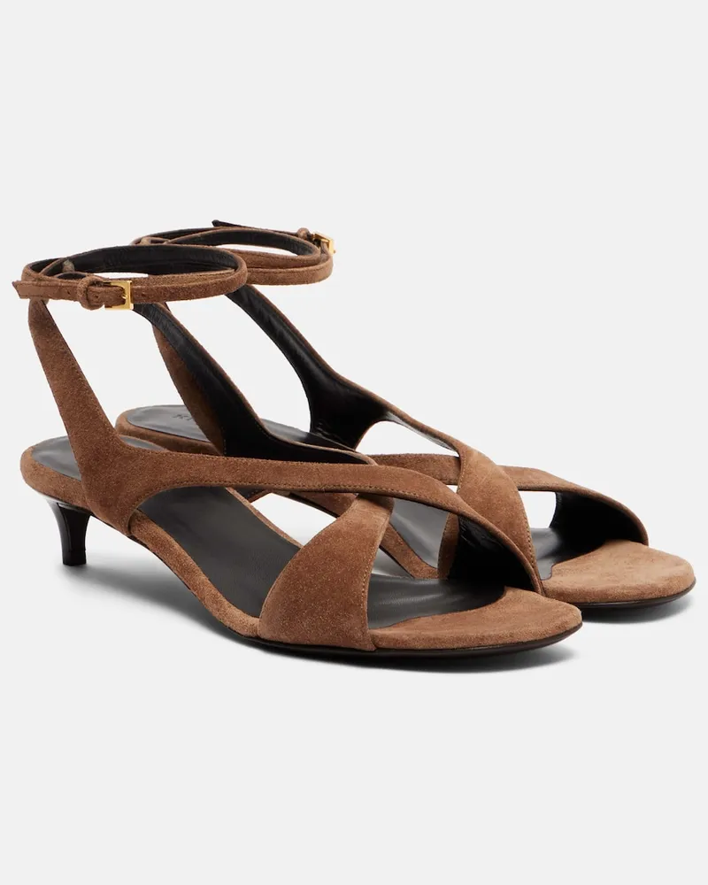 KHAITE Sandalen Liria aus Veloursleder Braun