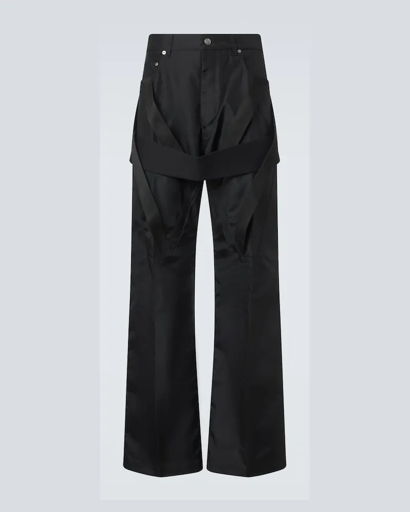 Rick Owens Weite Hose Megastrapped Geth Schwarz