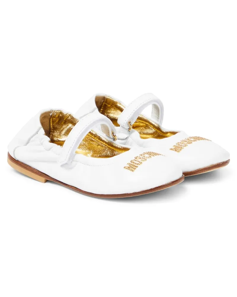 Moschino Ballerinas aus Leder Weiß