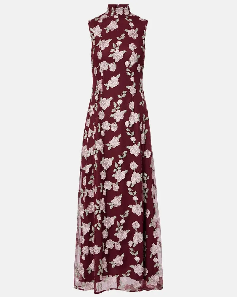 ROTATE Birger Christensen Maxikleid Burgunderrot