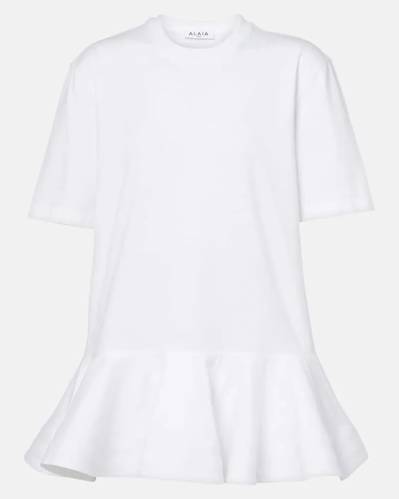 Alaïa Alaïa Top aus Baumwoll-Jersey Weiß